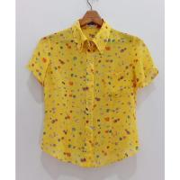 ราคา เสื้อสตรีผ้าโปร่งสีเหลืองสวยลายสดใส SIM Itokin อก 36" ยาว 20" (23635748351)