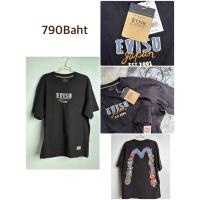 ราคา 2407001เสื้อยืดคอกลมEvisuของแท้❗️สีดำ (28654693929)