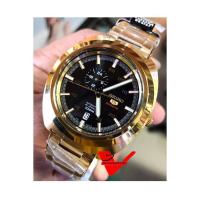 ราคา badgeSeiko 5 Sports Men Automatic Watch นาฬิกาข้อมือผู้ชาย สีทอง/ดำ สายสแตนเลสสีทอง รุ่น SSA284K1 (2274735183)