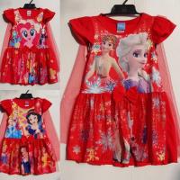 ราคา เดรสเจ้าหญิง Princess dress แอเรียล สโนไวท์ โพนี่ ราพันเซล เดรสแดง เอลซ่าแอนนา ลิขสิทธิ์แท้ เดรสเด็กหญิง 1-5 ปี (4734023889)