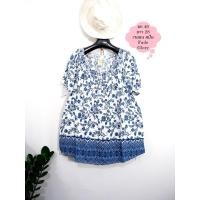 ราคา เสื้อมือสอง เสื้อสาวอวบ เสื้อคอกลม แขนสั้น ผ้าเรยอน สปัน อก 46 ยาว 28 นิ้ว แบรนด์ Faded Glory (9763306929)