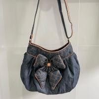 ราคา กระเป๋ายีนส์สีดำสะพายข้าง Naraya แต่งโบว์ มือสอง (27155783366)