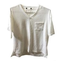 ราคา เสื้อยืด แขนสั้น คอวี สีขาวครีม หน้าสั้น หลังยาว จากญี่ปุ่น *ตัดป้าย (23166359037)