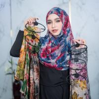 ราคา ผ้าพันยาว วิสคอสลายใบไม้สี ฮิญาบคลุมผม จัดทรงง่ายน้ำหนักเบา ใส่ออกงานเก๋ๆ HL37วาริสมุสลิม (23048600194)