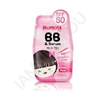 ราคา momoya bb & serum spf50 pa+++ 10กรัม แบบซอง ที่สุดของความเนียน เนื้อครีมสีชมพู โมโมญ่า (7777188863)