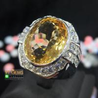 ราคา แหวนซิทริน แหวนเงินแท้92.5% ชุบทองคำขาว ประดับพลอยซิทรินแท้ ตกแต่งเพชรSwiss YTG-8190 (5106107715)