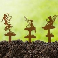 ราคา Rustic Garden Fairy รูปปั้นโลหะตกแต่งกลางแจ้งโลหะ Garden Fairy รูปปั้น Yard Paio สนามหญ้าตกแต่ง Rustic Fairy รูปปั้นโลหะ (28870493872)