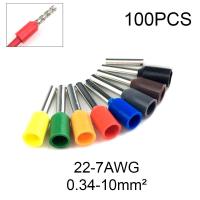 ราคา 100 ชิ้นไฟฟ้าลวด Conector Crimp Connectors ลวด Ferrule Terminal Connector สาย Terminals End Crimps ฉนวน Assortment (4453655625)