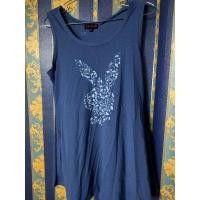 ราคา เสื้อกล้ามแขนกุด สีน้ำเงิน ลายกระต่าย Playboy 117-130 อก36-40 ยาว27 (17869409188)