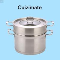 ราคา CUIZIMATE ชุดหม้อนึ่งสเตนเลส 2 ชั้น (SS201) รุ่น FT02003B201 ขนาด 26 ซม. (19487409845)