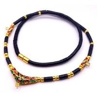 ราคา N046 สร้อยคอห้อยพระ กะลา 3 ห่วง สีดำ คั่นเม็ดทองเลเซอร์ ยาว 24 นิ้ว หนา 4 มิล (23535315202)