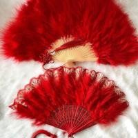 ราคา *สินค้าส่งจากไทย! พัดขนนกสีแดงขนาดใหญ่ พัดขนนก พัดตรุษจีน ขนนก พัดขนนกสีแดง สีแดง (25962226198)