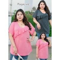ราคา เสื้อผ้าคนอ้วน เสือ้ผ้าสาวอวบ ยืด แขนสั้น เสื้อยืด ผ้าเรย่อน อก 44-52" รุ่นระบายอก งานสวย น่ารักมากๆ (21727181213)
