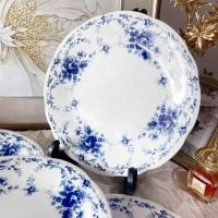 ราคา จานข้าว Hoya Blue And White ลายดอก ลายดอกสวยมากค่ะ : Hoya ขนาด W 23.5 cm H 2 cm (28175935923)