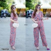 ราคา 300 บาท #สาวอวบ Set 2ชิ้น เสื้อคอวี แขนสั้น คู่กับกางเกงขายาว (1189041159)