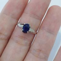 ราคา แหวนพลอยไพลิน พลอยแท้ เงินแท้ 92.5% ชุบทองคำขาว (28323487515)