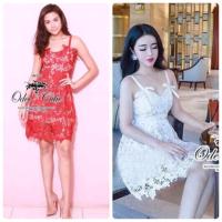 ราคา มินิเดรสแบรนด์เนม ผ้าลูกไม้ทอ (3831100)