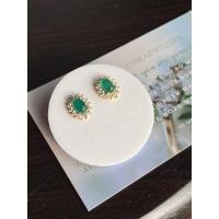 ราคา ต่างหูพลอยโมราสีเขียวมรกต เรือนเงินแท้ (15069483185)