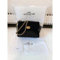 ราคา กระเป๋าสะพายข้างกำมะหยี่สีดำทอง ยี่ห้อ Coach (7879295155)