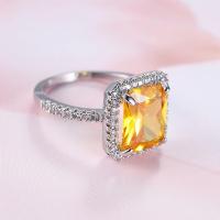 ราคา แหวนพลอย แหวนบุษราคัม แหวนชุบทองคำขาวประดับล้อมเพชร (604333868)