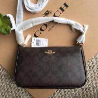 ราคา Coach Top Handle Pouch In Signature Canvas F58321 IMAA8 (1785180163)
