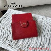 ราคา Isa Lovely Shop Coach 6390 MEDIUM CORNER ZIP WALLET IM/ 1941Red (25763592299)