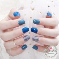 ราคา เล็บปลอมสีฟ้าสำหรับตกแต่งเล็บ 24 ชิ้น (2827143913)