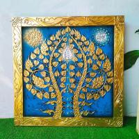 ราคา ภาพต้นโพธิ์ ต้นโพธิ์ทอง ภาพวาดสีน้ำมัน บนผ้าใบ ปิดทอง ขนาด 60 x 60 ซม. สำหรับเสริมฮวงจุ้ย บ้าน อาคาร สถานที่ (14352006116)