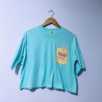ราคา เสื้อครอป ลายป๊อกกี้ สีเขียวมิ้น มือ 1 (5215833429)