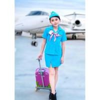 ราคา ชุดแอร์โฮสเตสสีฟ้า (ได้เสื้อ+กป+หมวก+ผ้าพันคอ) (29069420923)