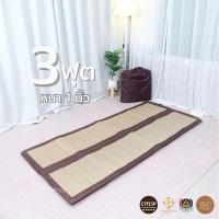ราคา เสื่อกกบุฟองน้ำ 3ฟุต (90x195cm.) หนา 1 นิ้ว (รุ่นกกทอเครื่อง) สัมผัสนุ่มเย็นสบาย *แบบพับ* (25071014535)