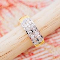 ราคา [ พร้อมส่ง ] แหวนเพชรแท้ เพชรเบลเยี่ยมคัต น้ำ100 ทองคำแท้9K (ทอง37.5%) [9KAR15] (25190544236)