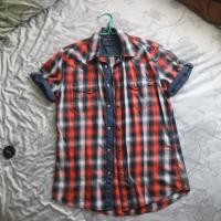 ราคา เสื้อเชิ้ตแบรนด์ ESP ลายสก๊อตแขนสั้นพับได้ (2888049077)