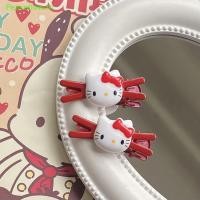 ราคา Peacellow 1 PC Kawaii Sanrio อุปกรณ์เสริมสีแดงโบว์ Hello Kitty Hairpin KT Cat Hairpin Ins หวานนักเรียน Hairpin Hello Kitty Y2k Hairpin ของขวัญ TH (29310411739)
