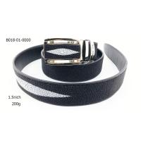 ราคา B 018-01-0000 เข็มขัดหนังปลากระเบนสีดำ หนังปลากระเบนแท้ 100% (2211875385)