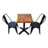 ราคา ชุดโต๊ะกาแฟ โต๊ะร้านอาหาร ไม้จามจุรี ขาเหล็กหล่อทรงแชมเปญ ฐานทรงสี่แฉก พร้อมเก้าอี้เหล็ก 2 ตัว จัดส่งฟรี! [มีผ่อน 0%] (14348720451)