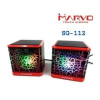 ราคา พร้อมส่งลำโพงพกพาขนาดเล็ก USB Marvo Luminous Gaming Speaker SG-112(สีแดง) (1692203040)