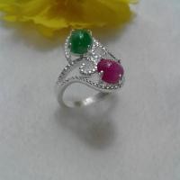 ราคา แหวนเงินแท้ ทับทิมพม่า หยกพม่า (854008449)