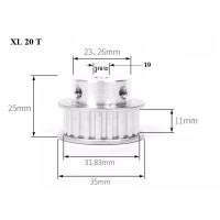 ราคา พูลเลย์ XL 20 ฟันชนิด BF มีดุม หน้ากว้างร่องพูลเลย์ 11 มม. รูเจาะ 10 มม. วัสดุอลูมิเนียม โต 32 มม. (24757762117)