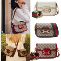 ราคา Gucci/unisex horsebit/1955 series/canvas with leather/saddle bag/shoulder bag/ของแท้ 100% (27726355249)