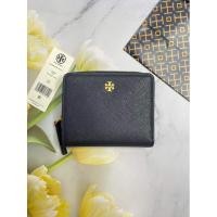 ราคา Tory Burch Womens 147606 Saffiano Leather Emerson Zip Around Mini Wallet, (001 Black) (24166507623)