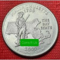 ราคา เหรียญต่างประเทศ อเมริกา ควอเตอร์ ปี 2000 Massachusetts ผ่านใช้สวยงามน่าสะสม (3096692017)