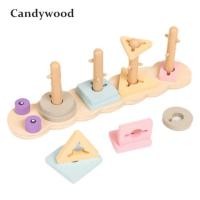 ราคา Babytime บล๊อกไม้ สวมหลัก เสียบเสา ของเล่นเสริมพัฒนาการ (7409519201)