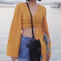 ราคา เสื้อแขนยาว TOPSHOP สายพันรอบเอว (6771875740)