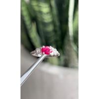 ราคา Kaewmanee แหวนทับทิมพม่าฝังเพชร น่ารักๆ แหวนพลอย แหวนดอกไม้ แหวนเงินแท้ 92.5 มีใบรับรอง [KMN7R] (27067727888)