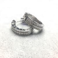 ราคา ต่างหู Bvlgari ฝังเพชร CZ 2 แถว (1069627968)