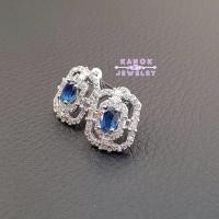 ราคา Kanok Jewelry ต่างหูพลอยประดับเพชร เพชรสังเคราะห์เกรดพรีเมียม จัดส่งฟรีพร้อมกล่อง (22333348351)