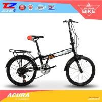ราคา DELTA จักรยานพับได้ 20 พร้อมตะแกรงท้าย ล้อ 20 นิ้ว เกียร์ 6 สปีด รุ่น ACURA (สีดำ) (1627370329)