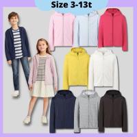 ราคา Uniqlo Airism เสื้อแจ็คเก็ตมีฮู้ดป้องกันรังสียูวีสําหรับเด็กผู้หญิง Unisex Sport Zipper 3 4 5 6 7 8 9 10 11 12 13 ปี (16427721848)