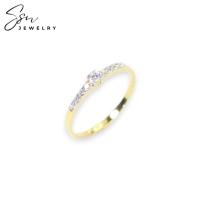 ราคา แหวนแถวมีเพชรยอด ทองแท้ 9K 37.5% เพชร CZ (28066629909)